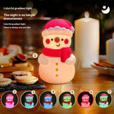 Snowman Night Light Christmas Bedroom Bedside Silicone Night Lamp Sleeping Light